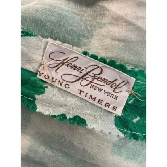 Vintage Henri Bendel Young Timers 1950's Green Floral Maxi Dress Fits 2 4 RARE - Picture 9 of 9